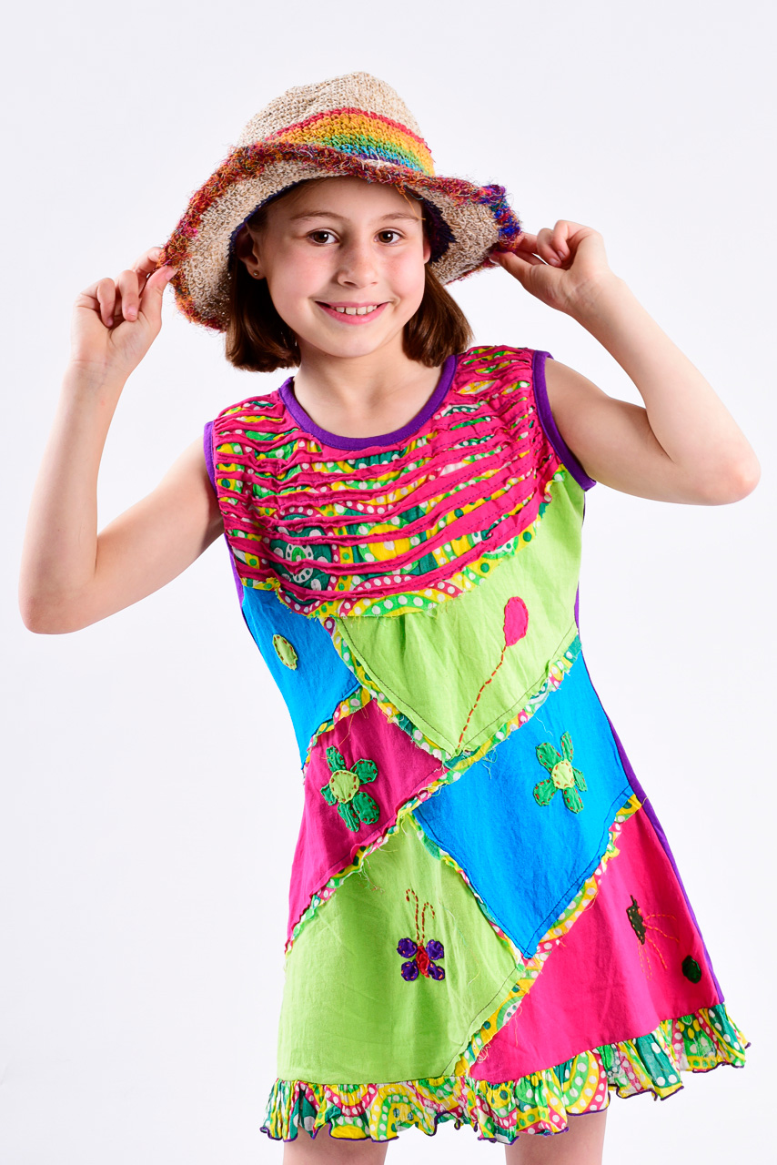 Children sleeveless patchwork dress