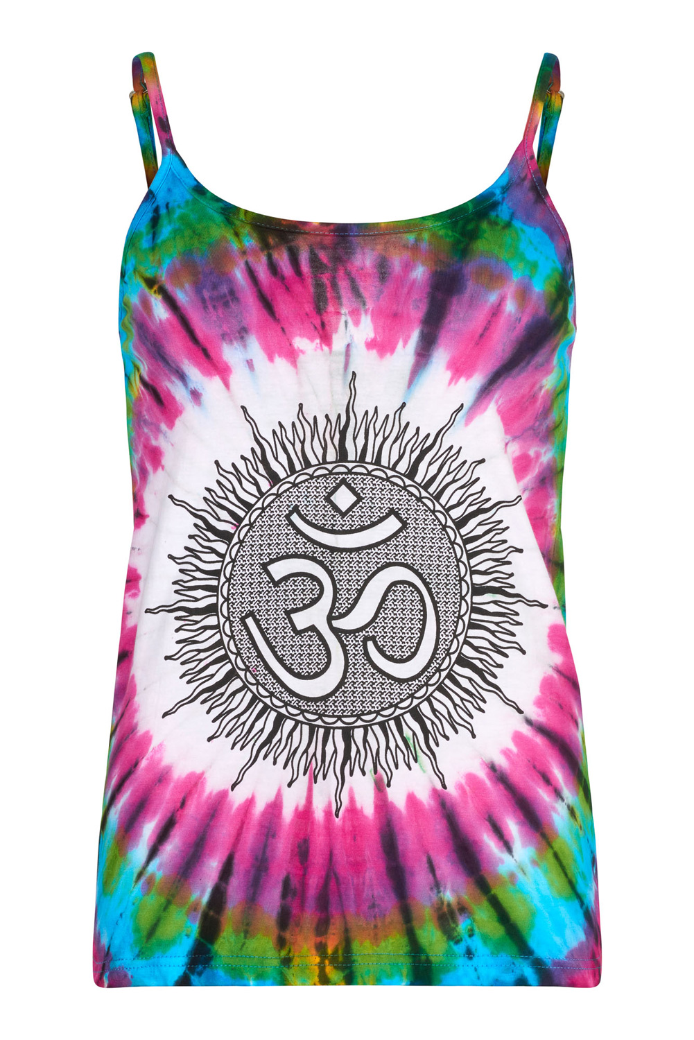 Rainbow tie dye OM strappy top