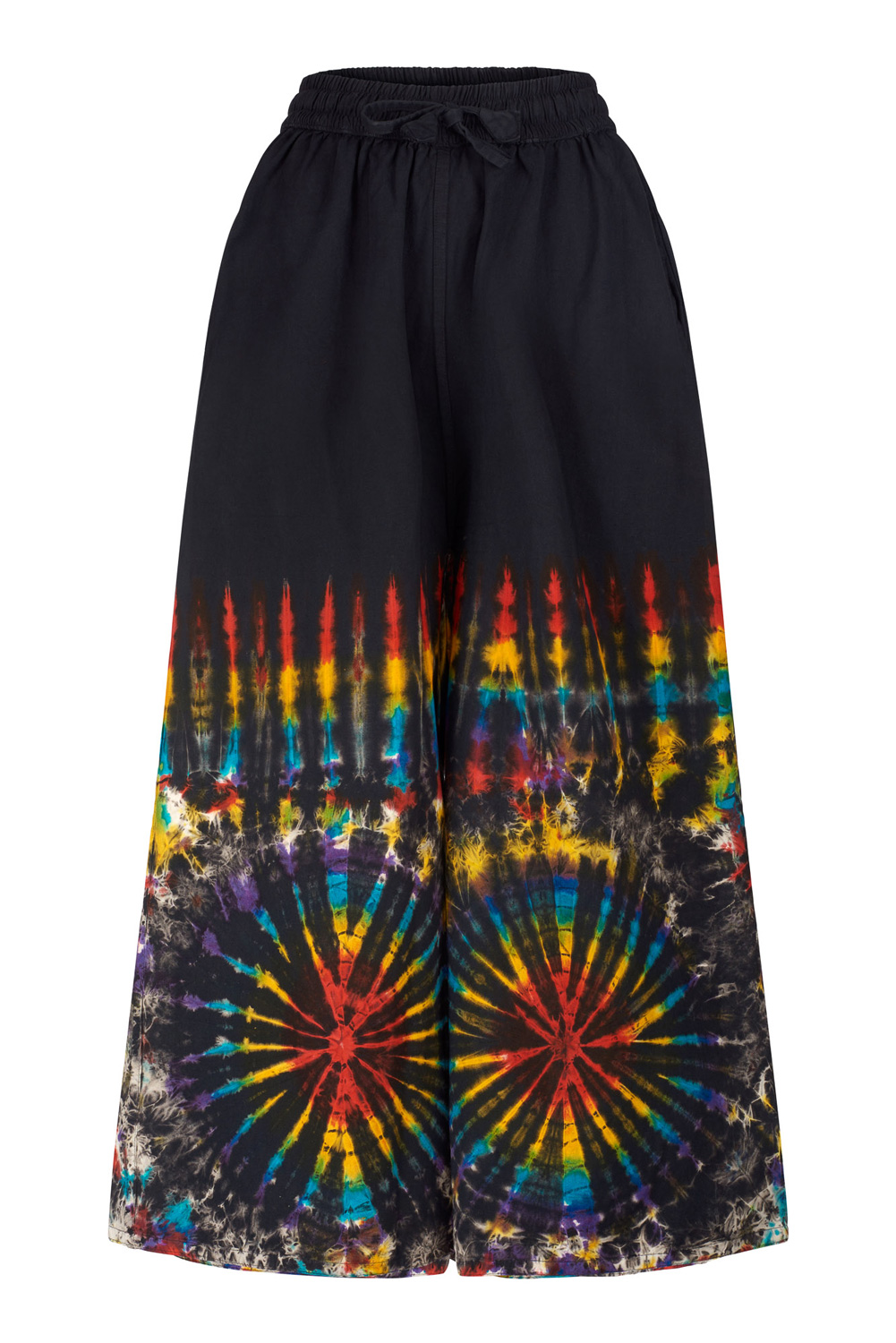 Wide leg tie dye trousers