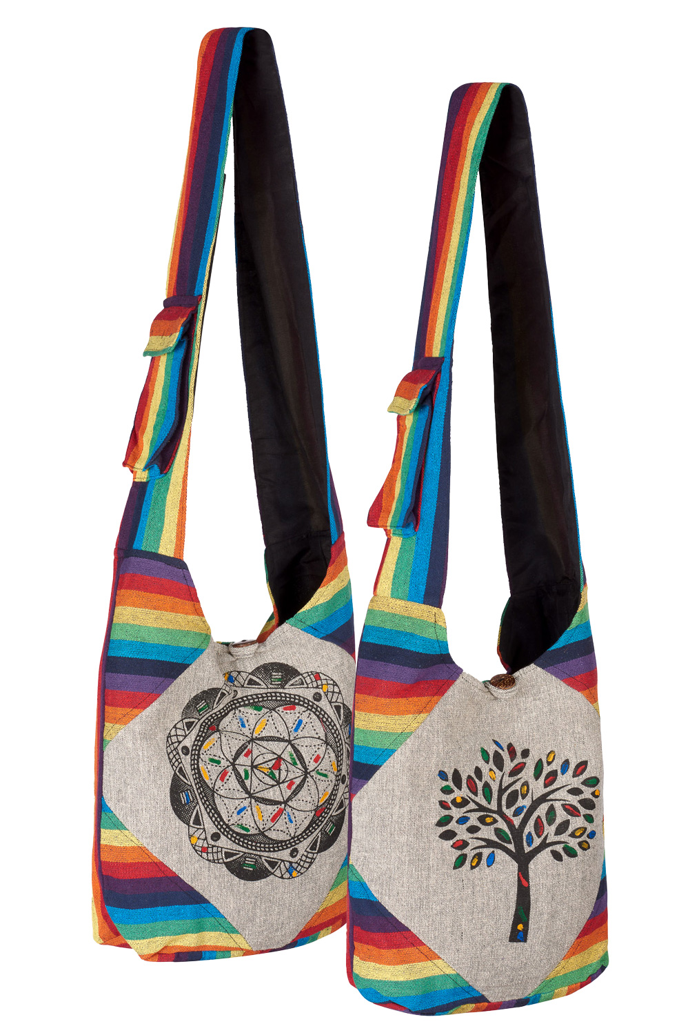 Rainbow patchwork over the shoulder bag