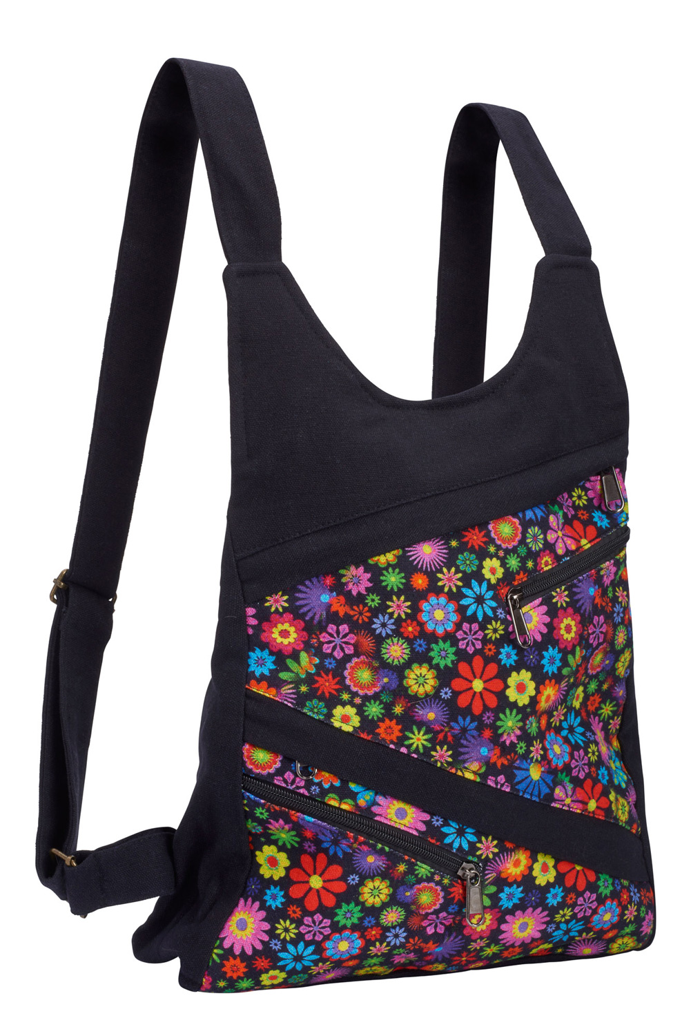 Wicked Dragon Clothing - Flower print shoulder hippie bag