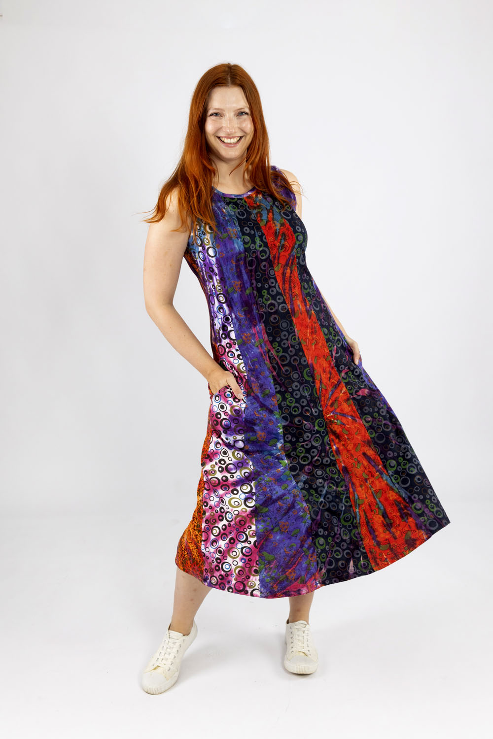 Moonbeam patchwork flared dress with pockets Moonbeam patchwork flared dress with pockets