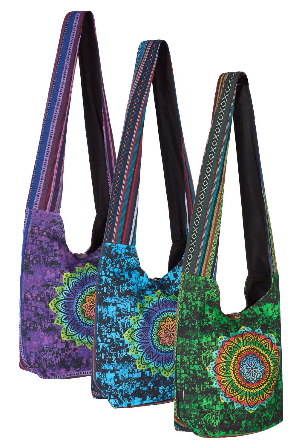 Wicked Dragon Clothing - Flower print shoulder hippie bag