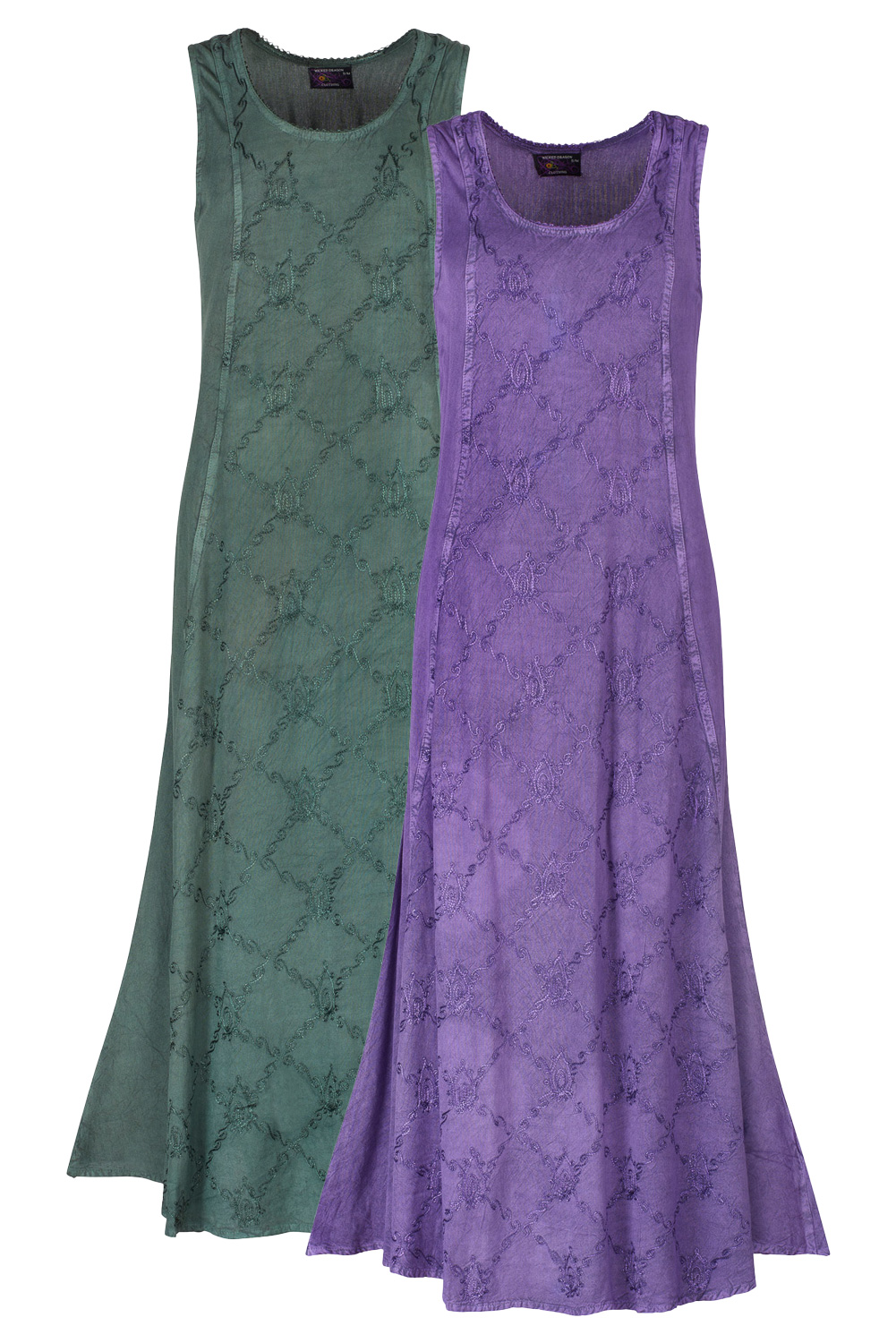 Wicked Dragon Clothing - Embroidered sleeveless dress